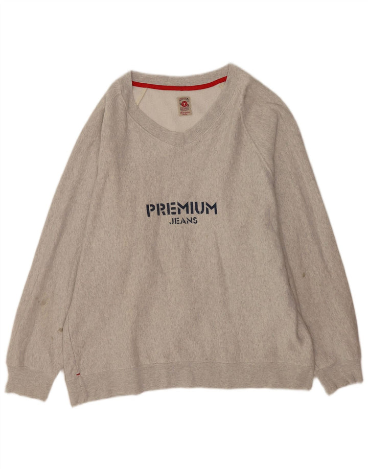 Vintage Womens Graphic Sweatshirt Jumper UK 14 Medium Grey Flecked