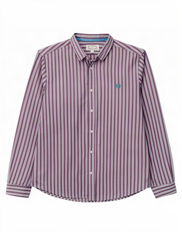 White Stuff Mens Classic Fit Shirt 2XL Purple Striped Cotton