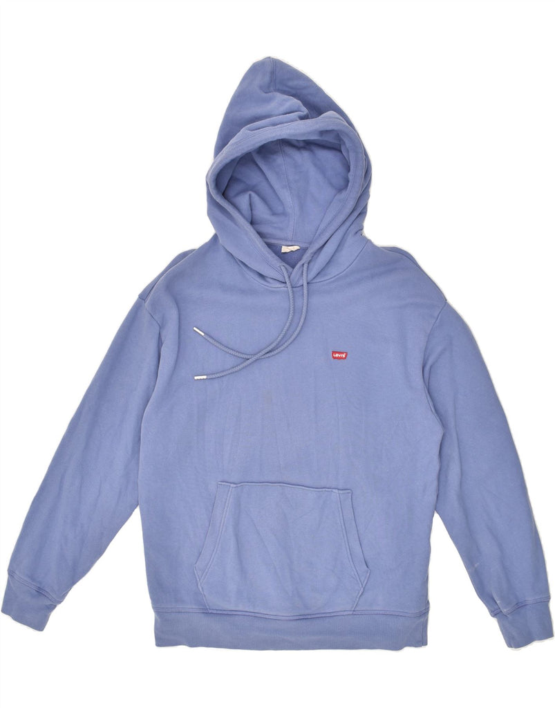 LEVI'S Womens Hoodie Jumper UK 14 Medium Blue Cotton Vintage Levi's and Second-Hand Levi's from Messina Hembry 