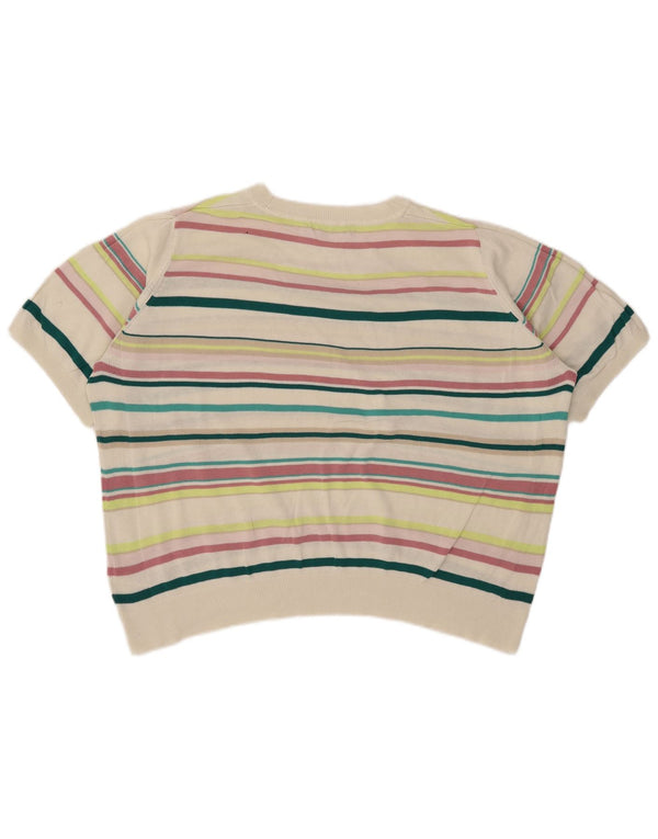 Marks & Spencer Womens Crop Boat Neck Jumper Sweater UK 24 4XL Multicoloure
