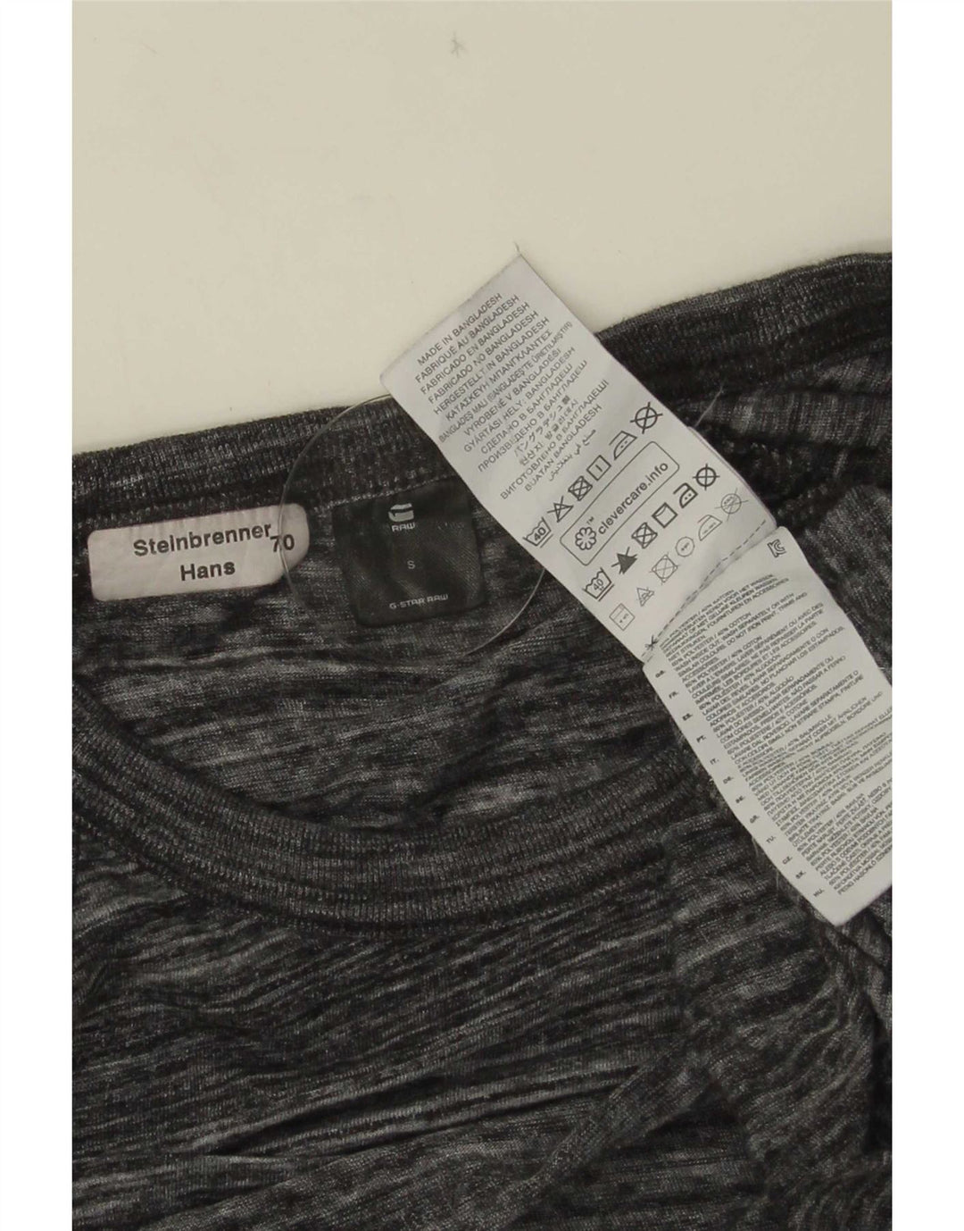 G-Star Mens Top Long Sleeve Small Grey Pinstripe Polyester