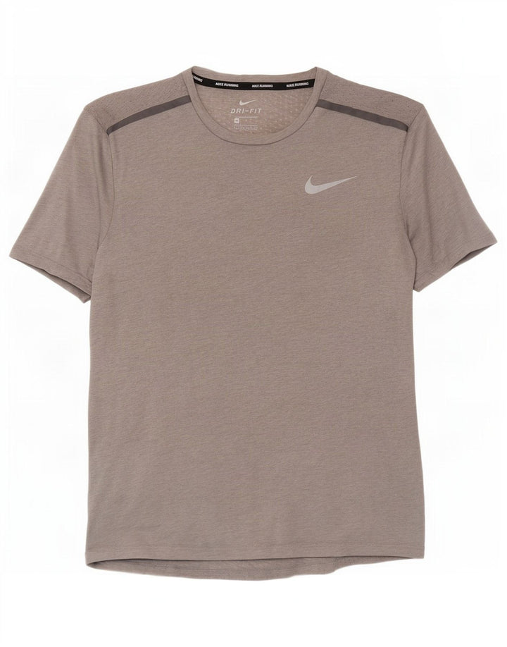 Nike Mens Dri Fit T-Shirt Top Medium Grey Polyester