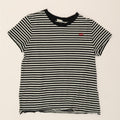 LEVI'S Womens T-Shirt Top UK 14 Medium Black Striped Cotton