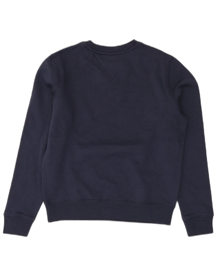 TOMMY HILFIGER Womens Oversized Sweatshirt Jumper UK 6 XS Navy Blue Cotton