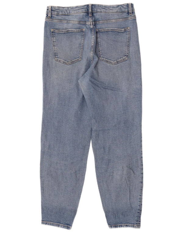 Marks & Spencer Womens High Waist Tapered Jeans UK 12 Medium W30 L28 Blue
