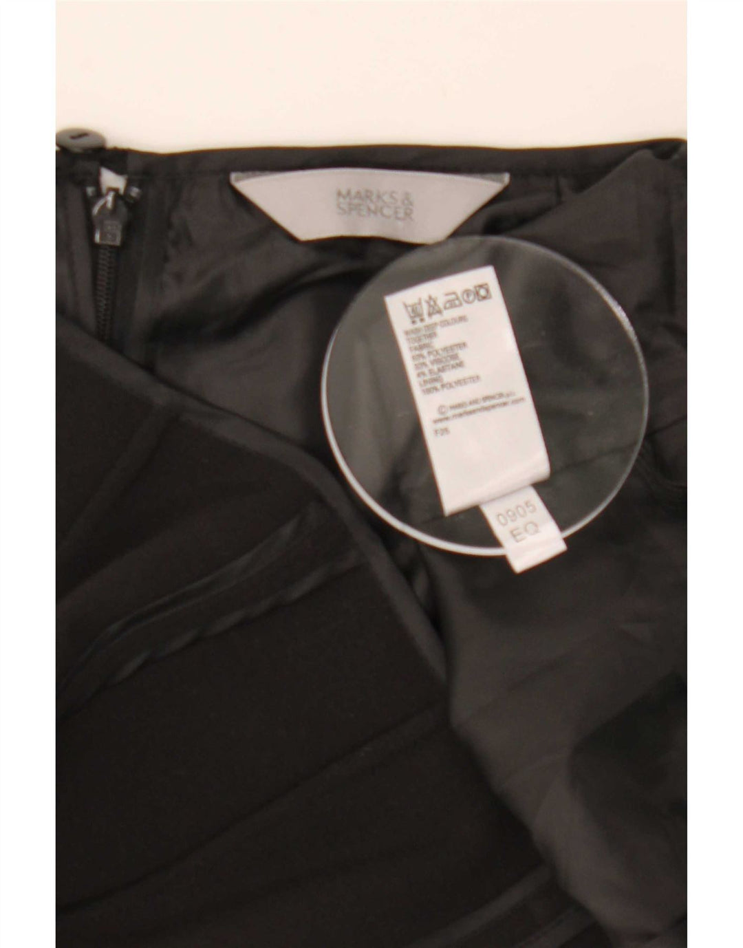 Marks & Spencer Womens Trumpet Skirt UK 12 Medium W30 Black Polyester