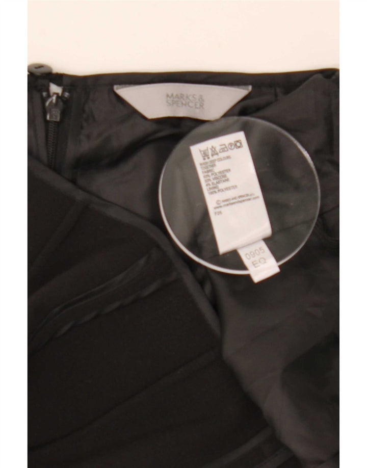 Marks & Spencer Womens Trumpet Skirt UK 12 Medium W30 Black Polyester