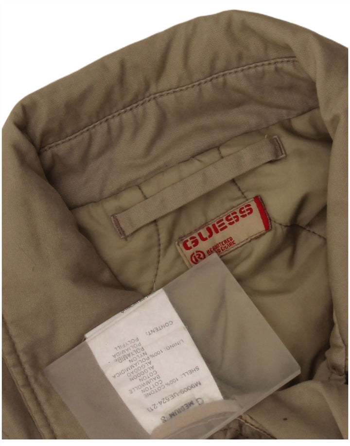 Guess Mens Overcoat UK 38 Medium Beige Cotton
