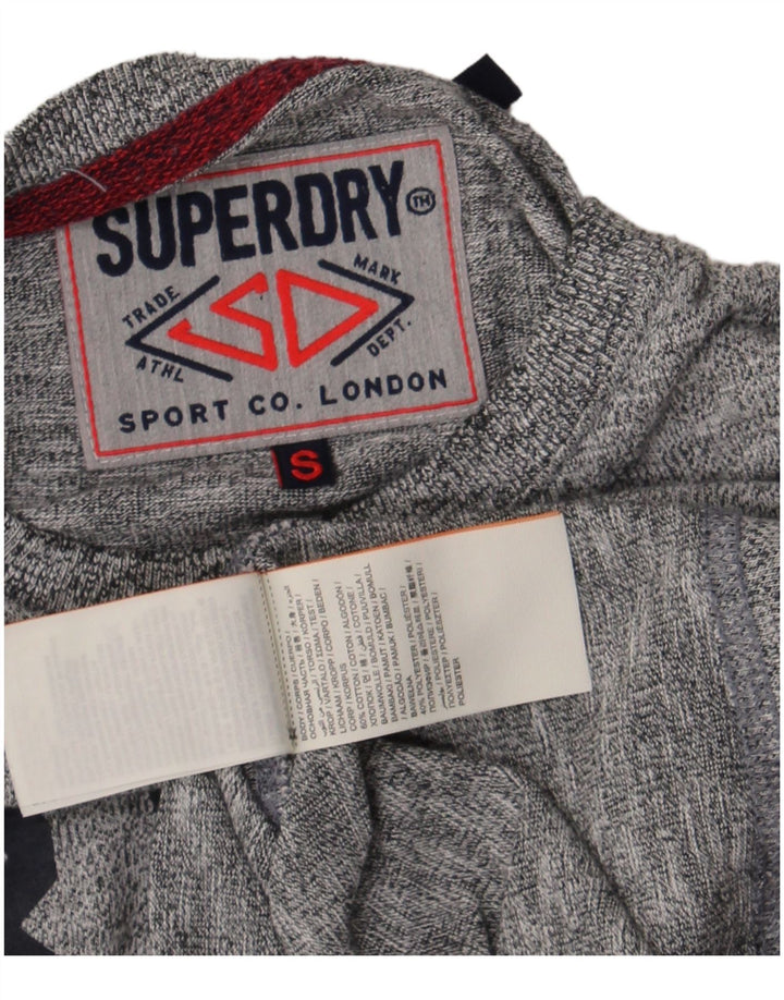 Superdry Mens Graphic T-Shirt Top Small Grey Flecked Cotton