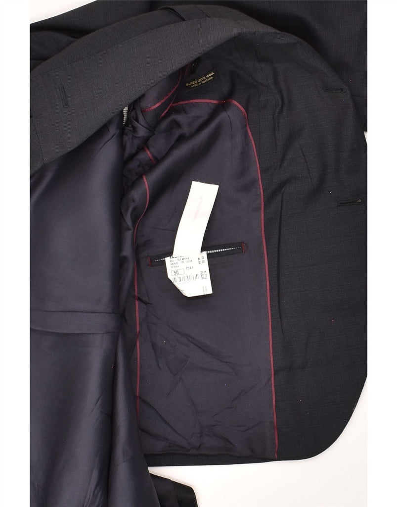 MASSIMO DUTTI Mens 2 Button Blazer Jacket IT 50 Medium Navy Blue Wool | Vintage Massimo Dutti | Thrift | Second-Hand Massimo Dutti | Used Clothing | Messina Hembry 
