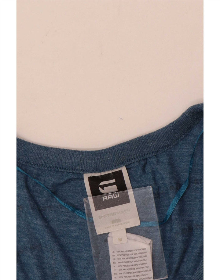 G-Star Womens Graphic T-Shirt Top UK 12 Medium Blue Polyester