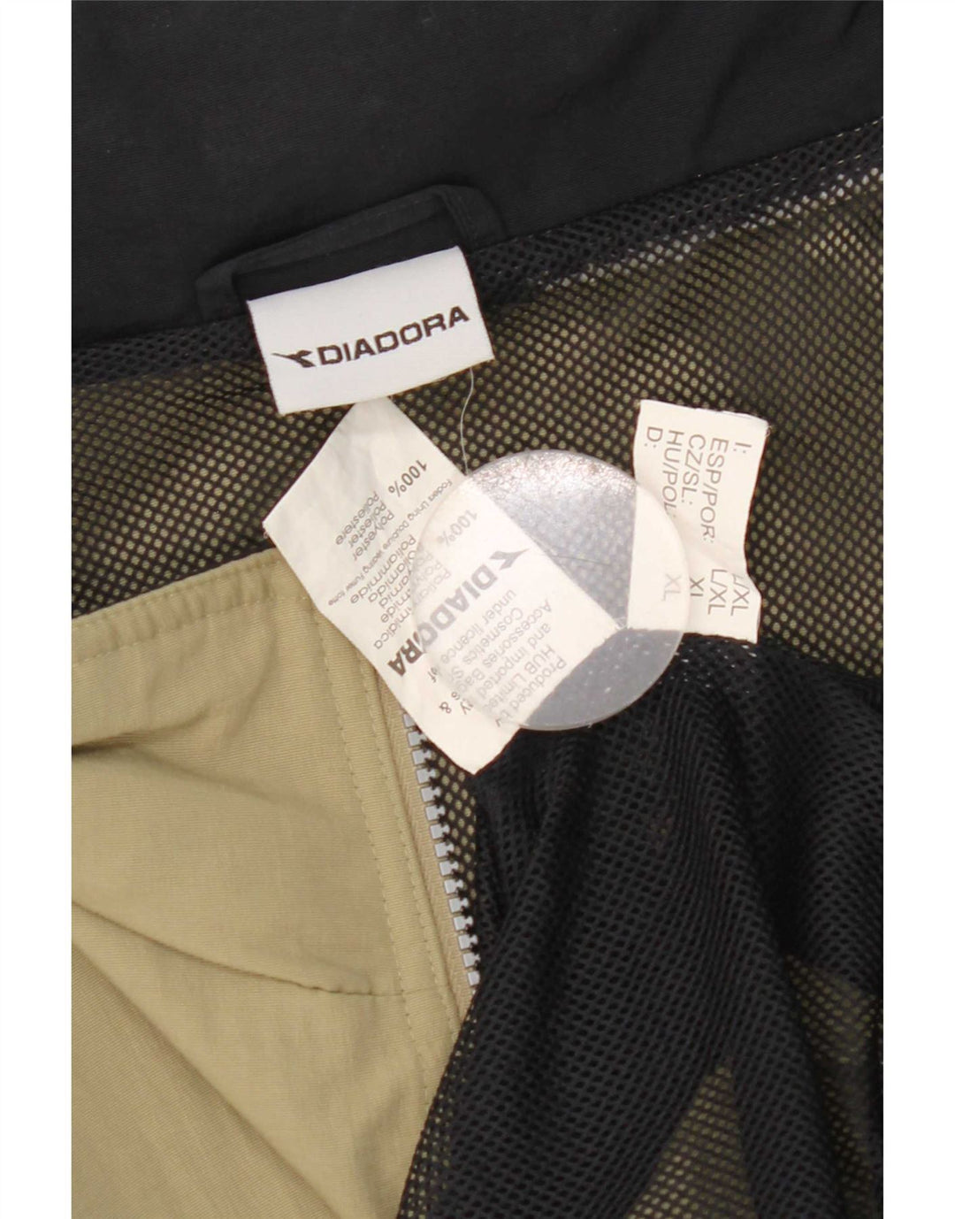 Diadora Mens Rain Jacket UK 42 XL Khaki Polyester