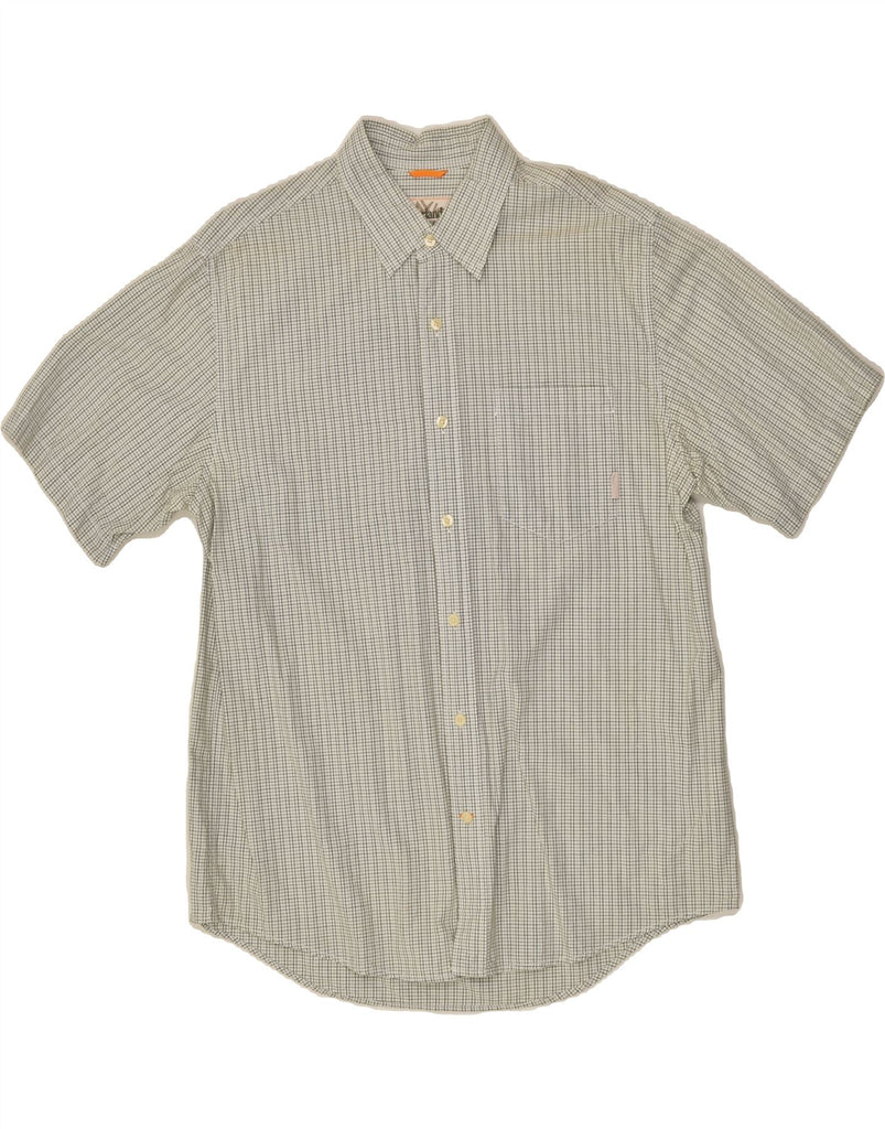 TIMBERLAND Mens Short Sleeve Shirt Large Grey Check Cotton | Vintage Timberland | Thrift | Second-Hand Timberland | Used Clothing | Messina Hembry 