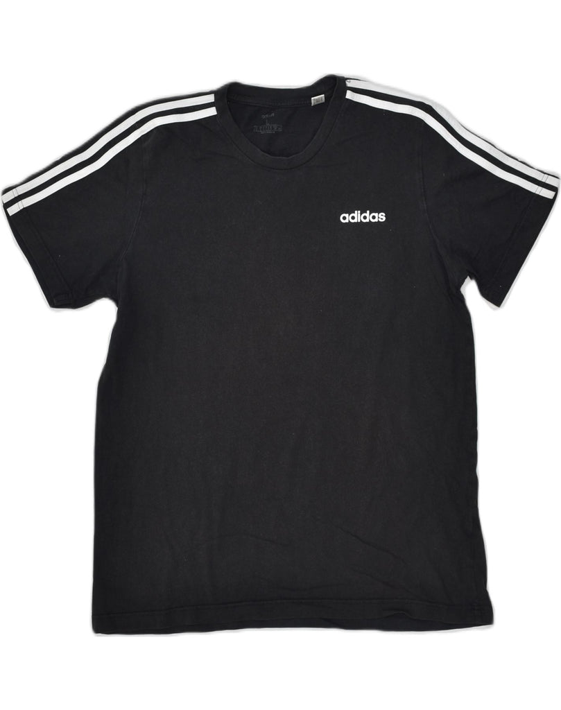 ADIDAS Mens T-Shirt Top Large Black Cotton | Vintage Adidas | Thrift | Second-Hand Adidas | Used Clothing | Messina Hembry 