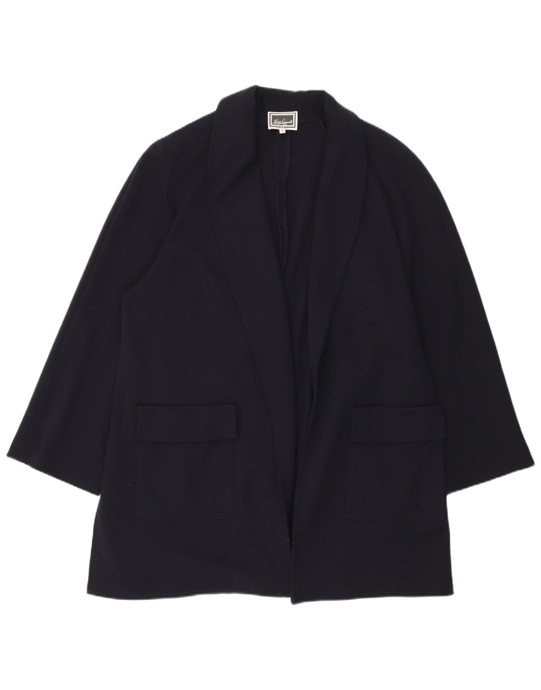 Luisa Spagnoli Womens Oversized Open Blazer Jacket UK 14 Medium Navy Blue