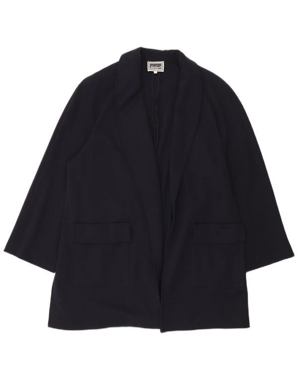 Luisa Spagnoli Womens Oversized Open Blazer Jacket UK 14 Medium Navy Blue