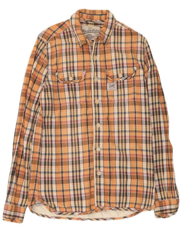 Superdry Mens Flannel Shirt Large Multicoloured Check Cotton