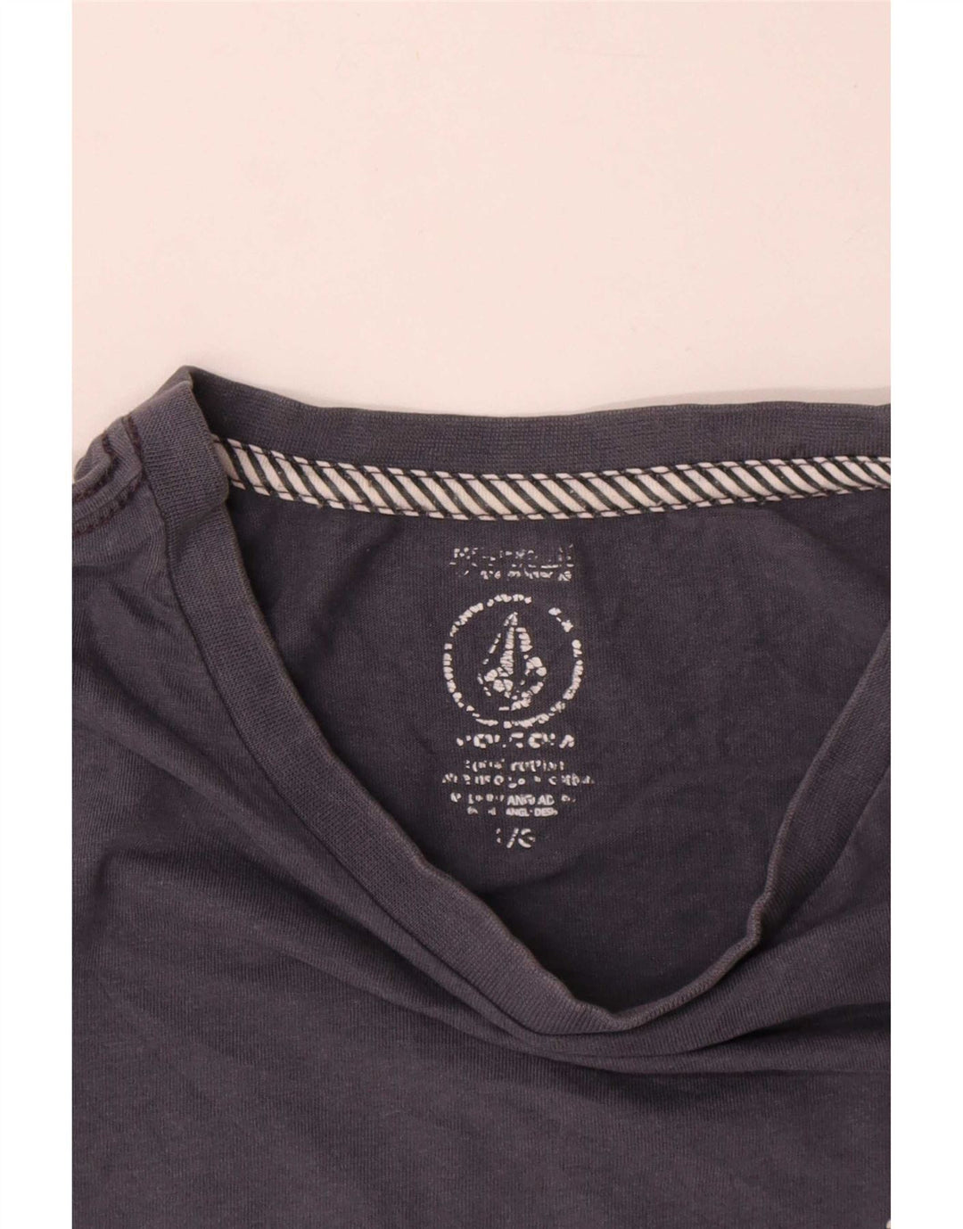 Volcom Mens Graphic T-Shirt Top Large Navy Blue Cotton