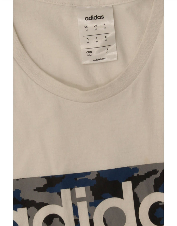 Adidas Mens Graphic T-Shirt Top Medium White