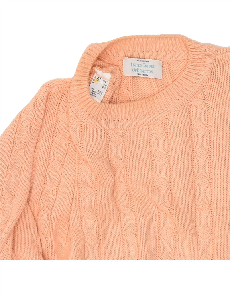 BENETTON Womens Oversized Crew Neck Jumper Sweater IT 48 XL Pink Cotton | Vintage Benetton | Thrift | Second-Hand Benetton | Used Clothing | Messina Hembry 