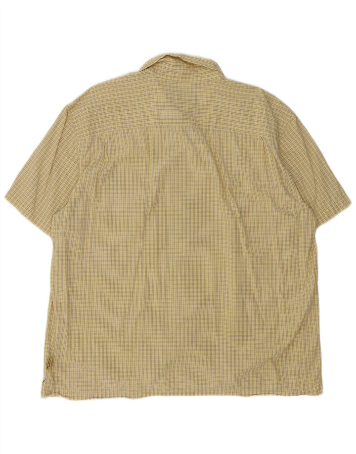 Levi's Mens Short Sleeve Shirt XL Yellow Gingham Cotton