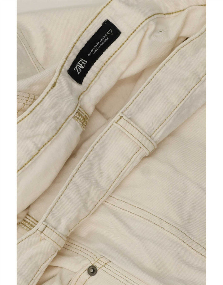 Zara Mens Cargo Straight Jeans EU 42 Large W32 L30 Beige