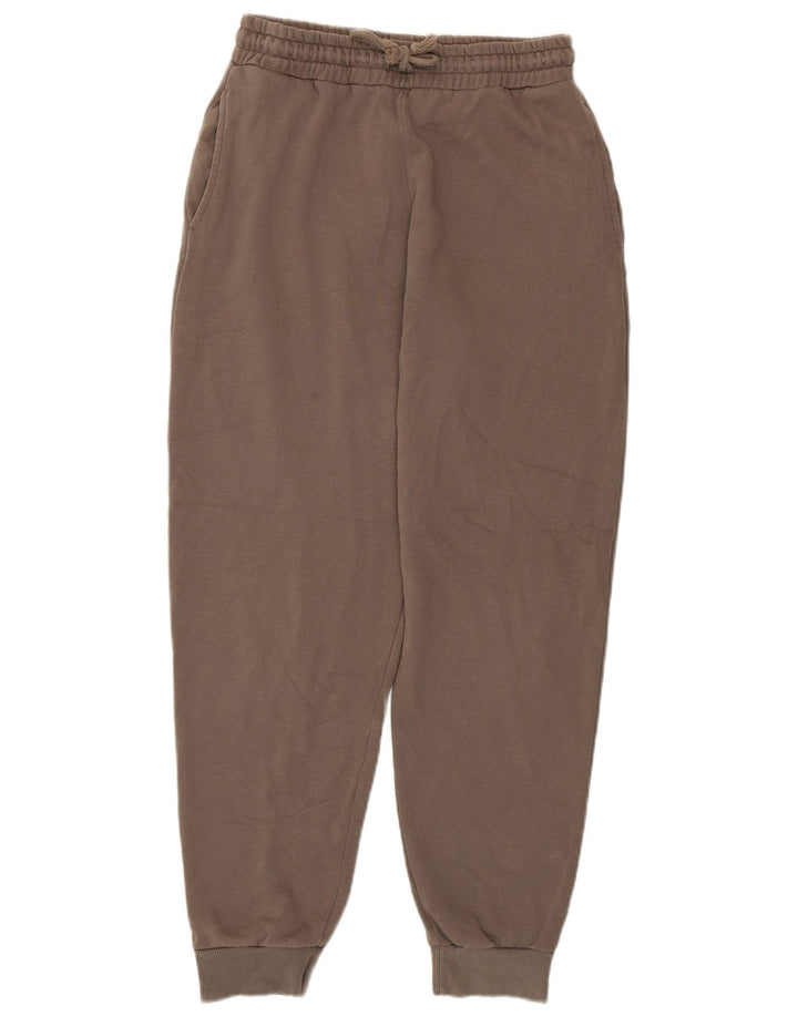 Zara Womens Tracksuit Trousers Joggers UK 10 Small Brown Cotton