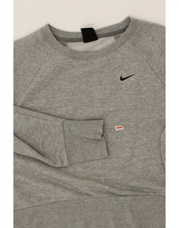NIKE Womens Crop Sweatshirt Jumper UK 14 Medium Grey Polyester Vintage Nike and Second-Hand Nike from Messina Hembry 