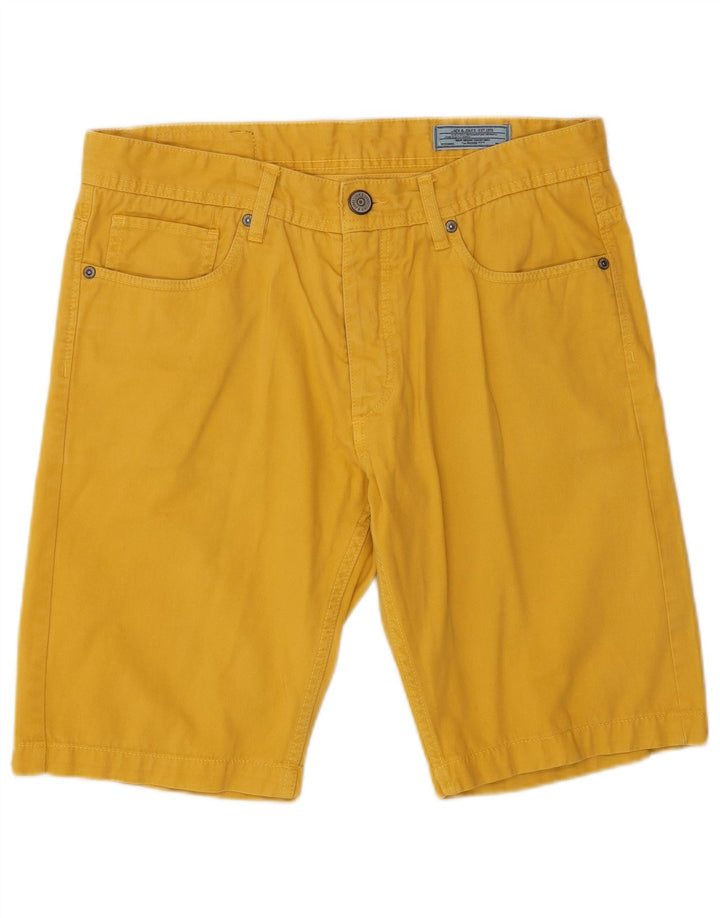 Jack & Jones Mens Casual Shorts Medium W32  Yellow Cotton