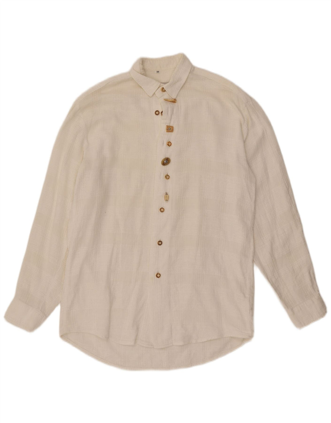 Vintage Mens Shirt Size 38 Medium White Check