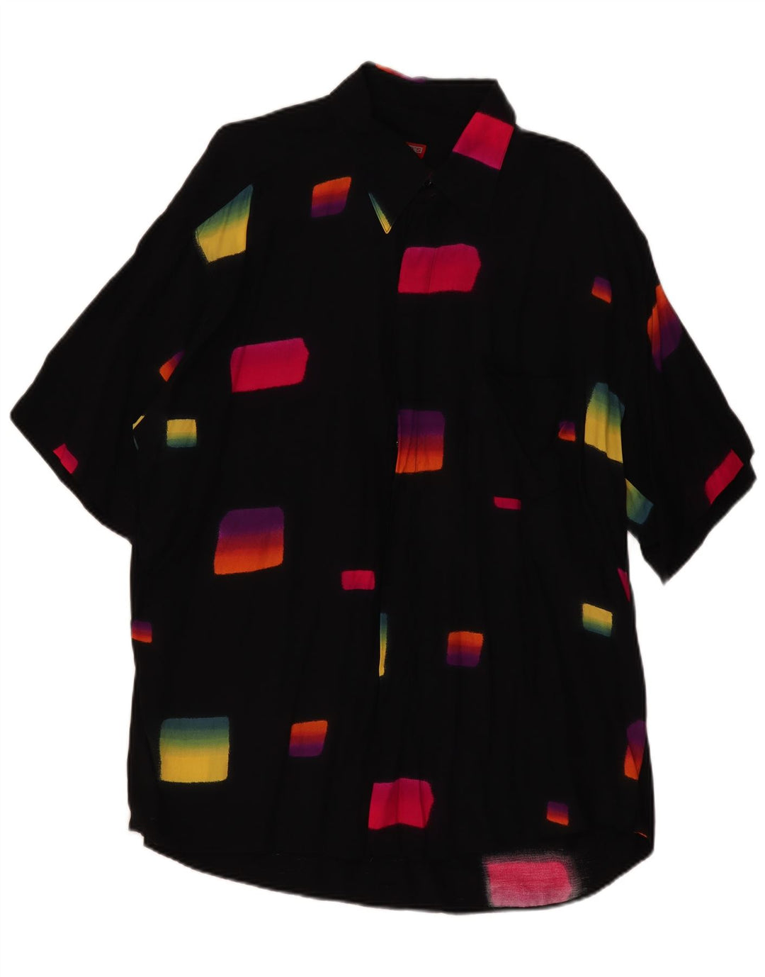 Tipo' S Mens Short Sleeve Shirt 2XL Black Geometric Viscose