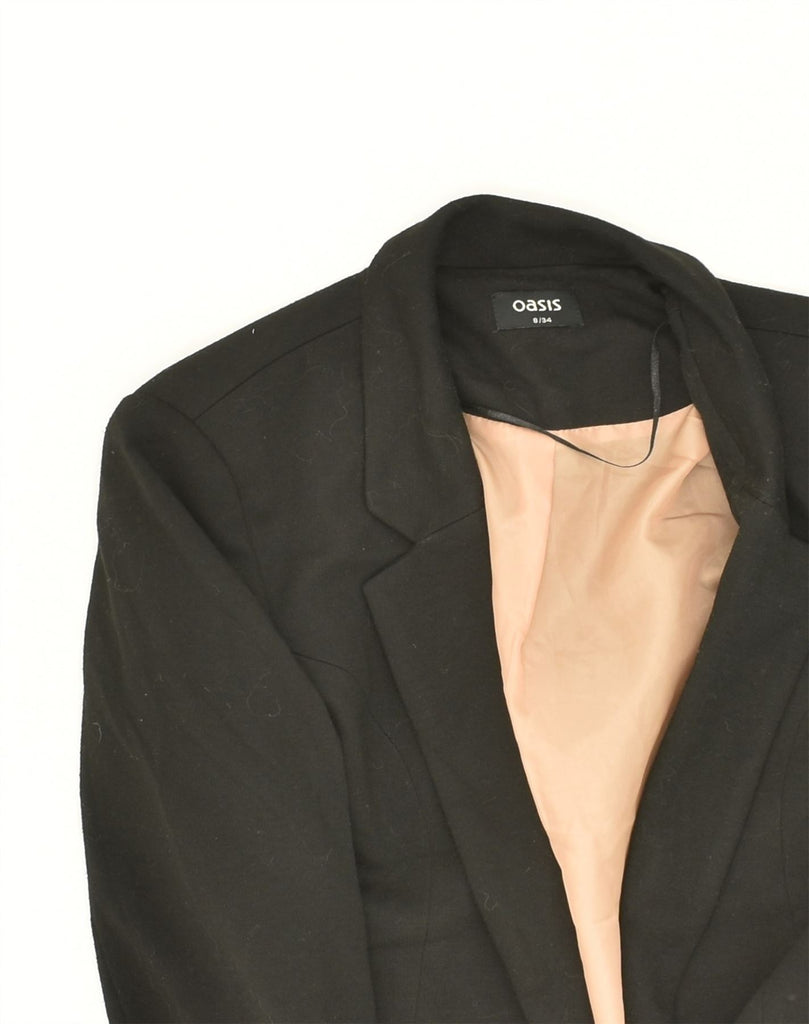 OASIS Womens Blazer Jacket UK 8 Small Black Polyester | Vintage Oasis | Thrift | Second-Hand Oasis | Used Clothing | Messina Hembry 