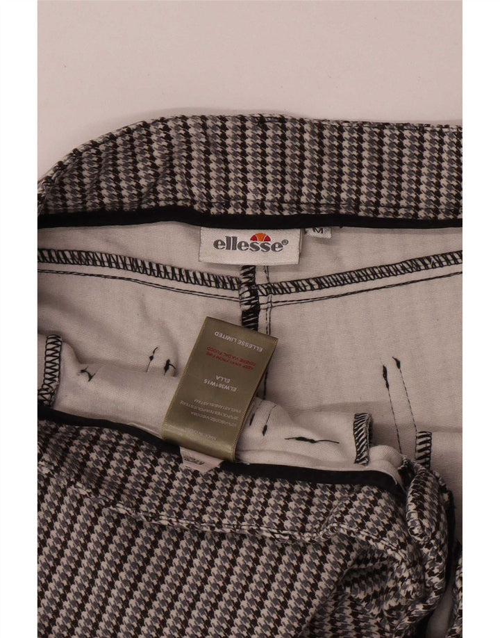 Ellesse Womens Slim Casual Trousers Medium W30 L28 Grey Houndstooth Viscose