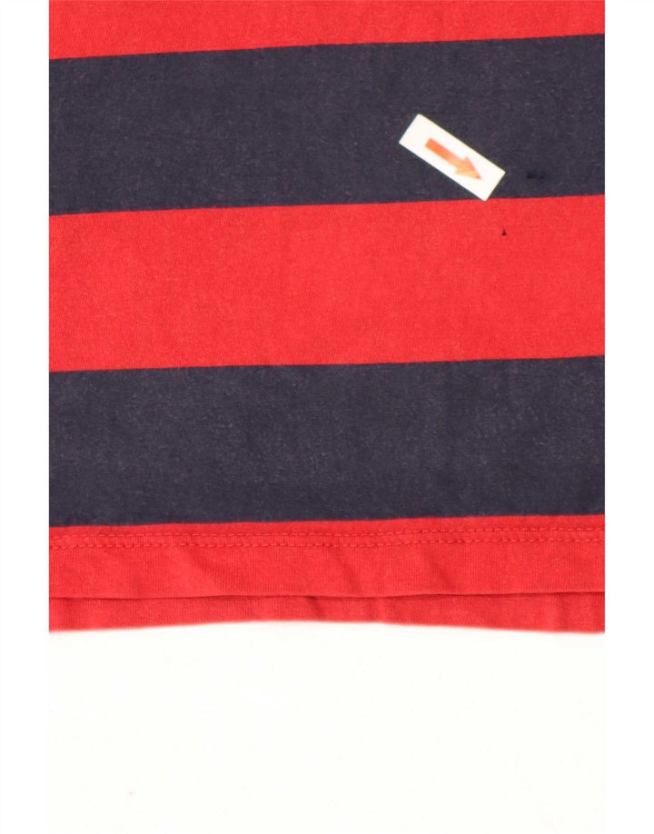 Timberland Mens Polo Shirt Medium Red Striped Cotton
