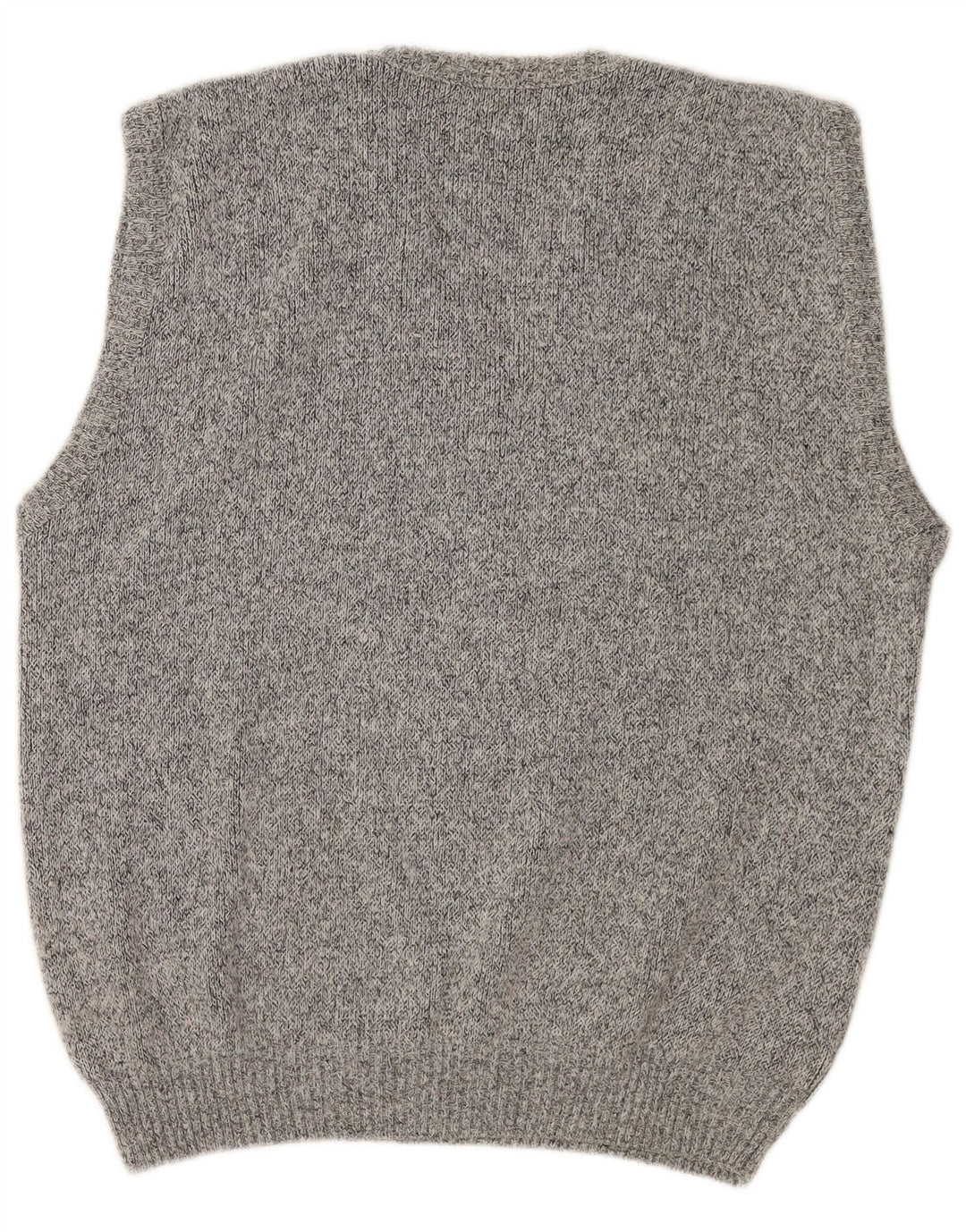 Vintage Mens Vest Tank Top EU 50 Medium Grey Geometric Polyacrylic