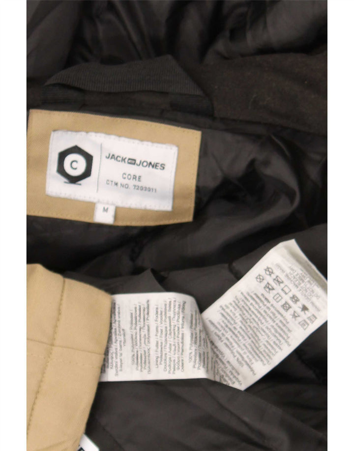 Jack & Jones Mens Hooded Parka Jacket UK 38 Medium Beige Polyester