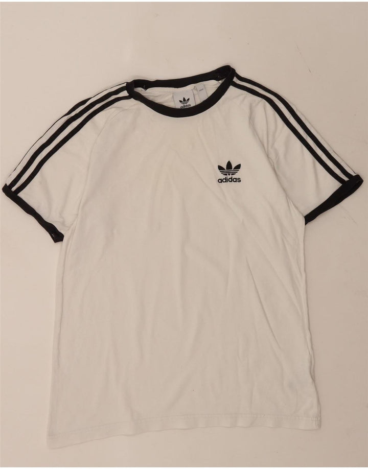 Adidas Mens T-Shirt Top Medium White Cotton