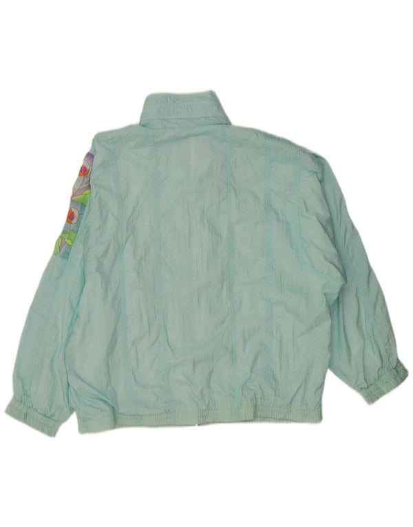 Diadora Womens Oversized Tracksuit Top Jacket UK 14 Medium Blue Floral