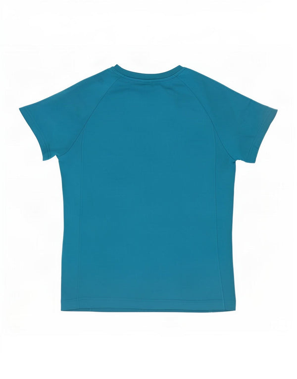 Adidas Womens T-Shirt Top UK 12/14 Medium Blue Polyester