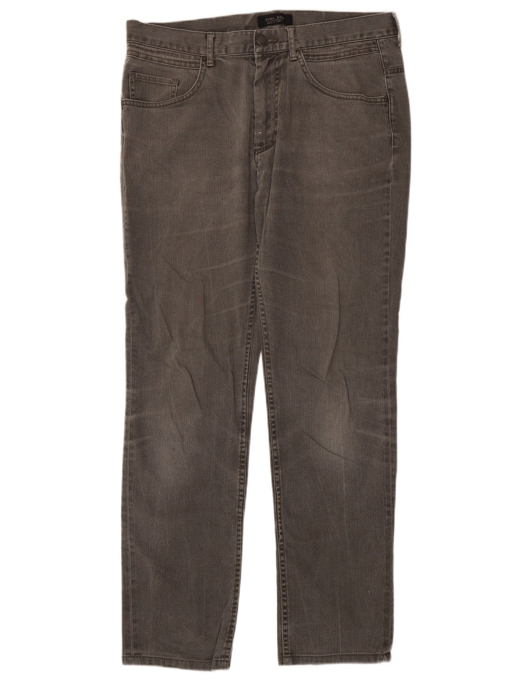 Zara Mens Straight Jeans EU 42 Large W32 L31 Grey Cotton