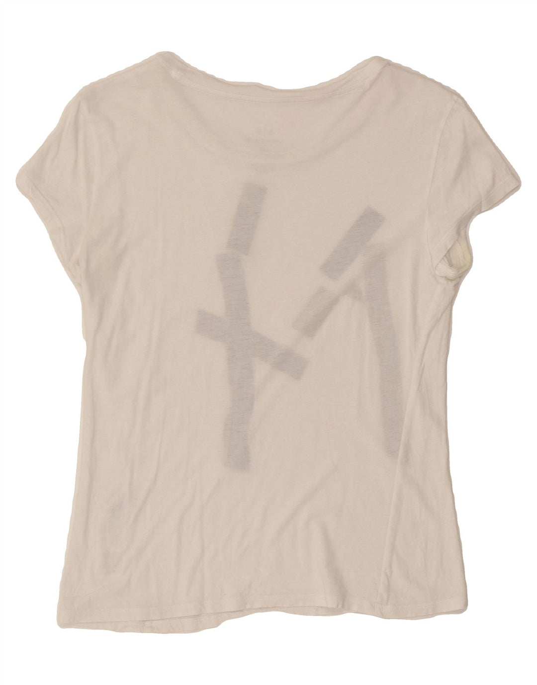 ARMANI EXCHANGE Womens Graphic T-Shirt Top UK 12 Medium White Cotton Vintage Armani Exchange and Second-Hand Armani Exchange from Messina Hembry 