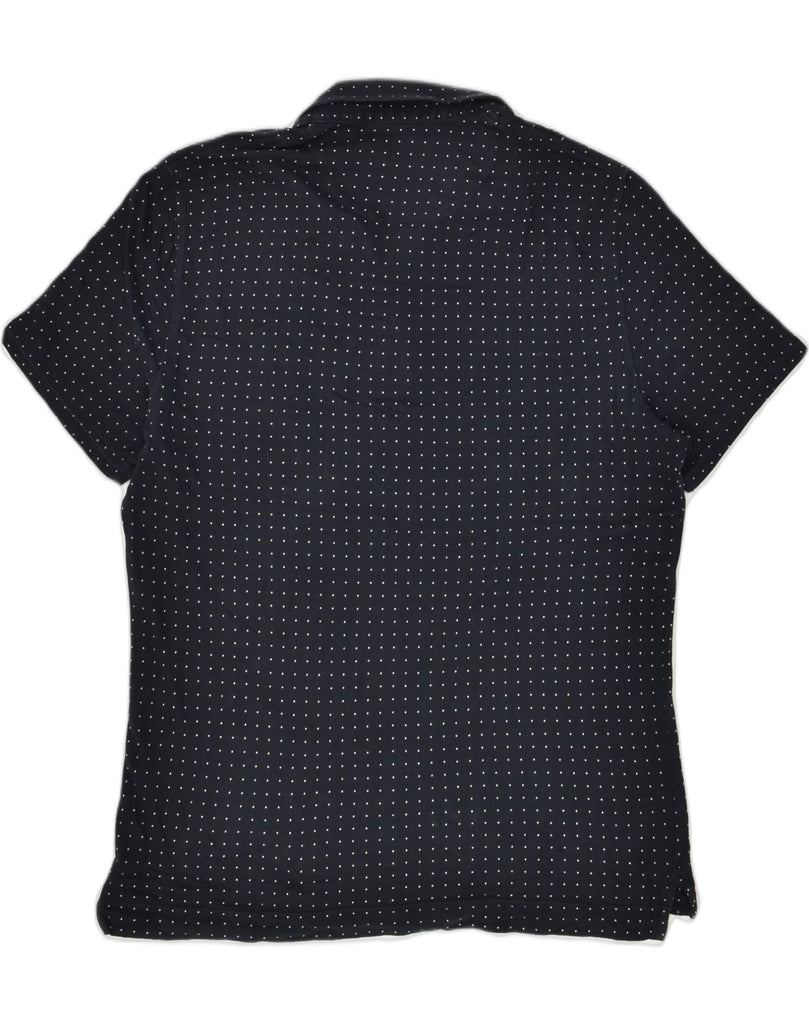 MASSIMO DUTTI Mens Polo Shirt Medium Navy Blue Polka Dot | Vintage Massimo Dutti | Thrift | Second-Hand Massimo Dutti | Used Clothing | Messina Hembry 