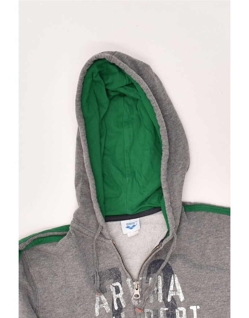 ARENA Boys Graphic Zip Hoodie Sweater 7-8 Years Grey Cotton | Vintage Arena | Thrift | Second-Hand Arena | Used Clothing | Messina Hembry 