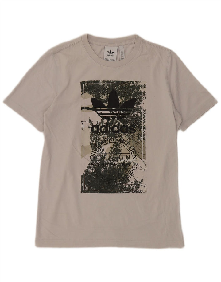 Adidas Mens Graphic T-Shirt Top Small White Cotton