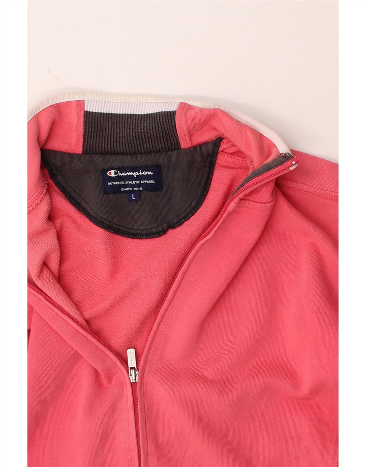 CHAMPION Womens Tracksuit Top Jacket UK 16 Large Pink Cotton Vintage Champion and Second-Hand Champion from Messina Hembry 