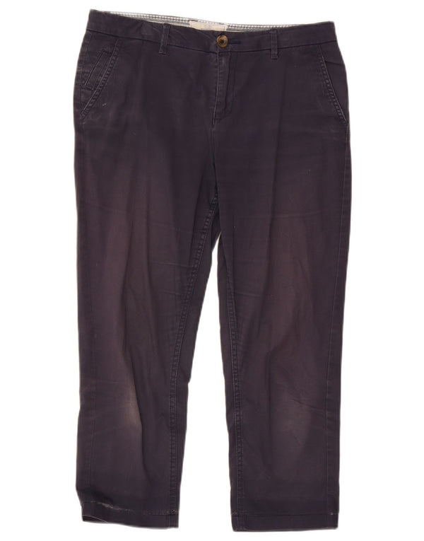 Fat Face Womens Capri Trousers UK 10 Small W28 L22 Navy Blue Cotton