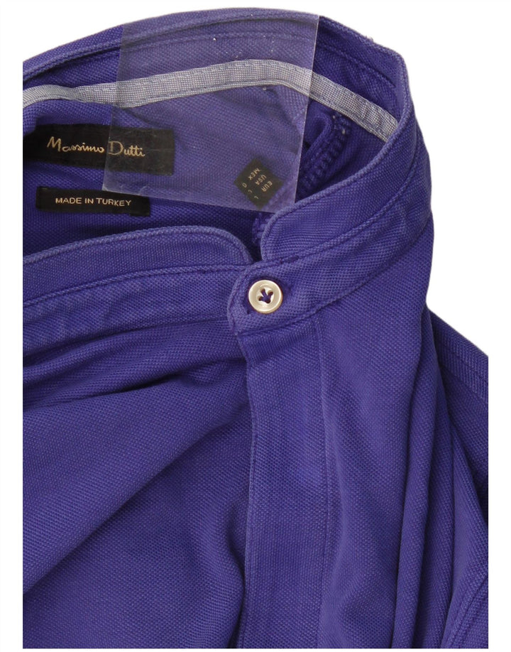MASSIMO DUTTI Mens Polo Shirt Large Purple