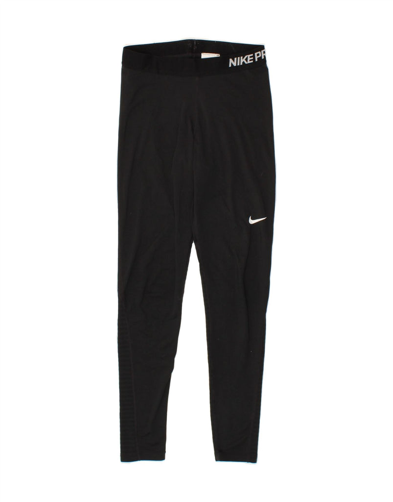 NIKE Womens Leggings UK 12 Medium  Black Polyester Vintage Nike and Second-Hand Nike from Messina Hembry 