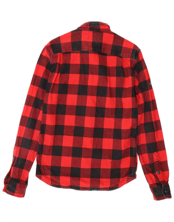 Superdry Mens The Rookie Checked Graphic Flannel Shirt Small Red Check