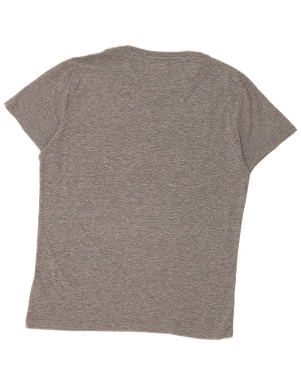 Gas Mens Graphic T-Shirt Top Medium Grey Flecked Cotton